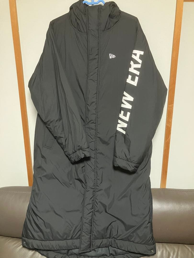 NEW ERA ベンチコート Lサイズ ブラック NEW ERA(ニューエラ) / ベンチコート/L/ポリエステル/BLK/無地 | 古着