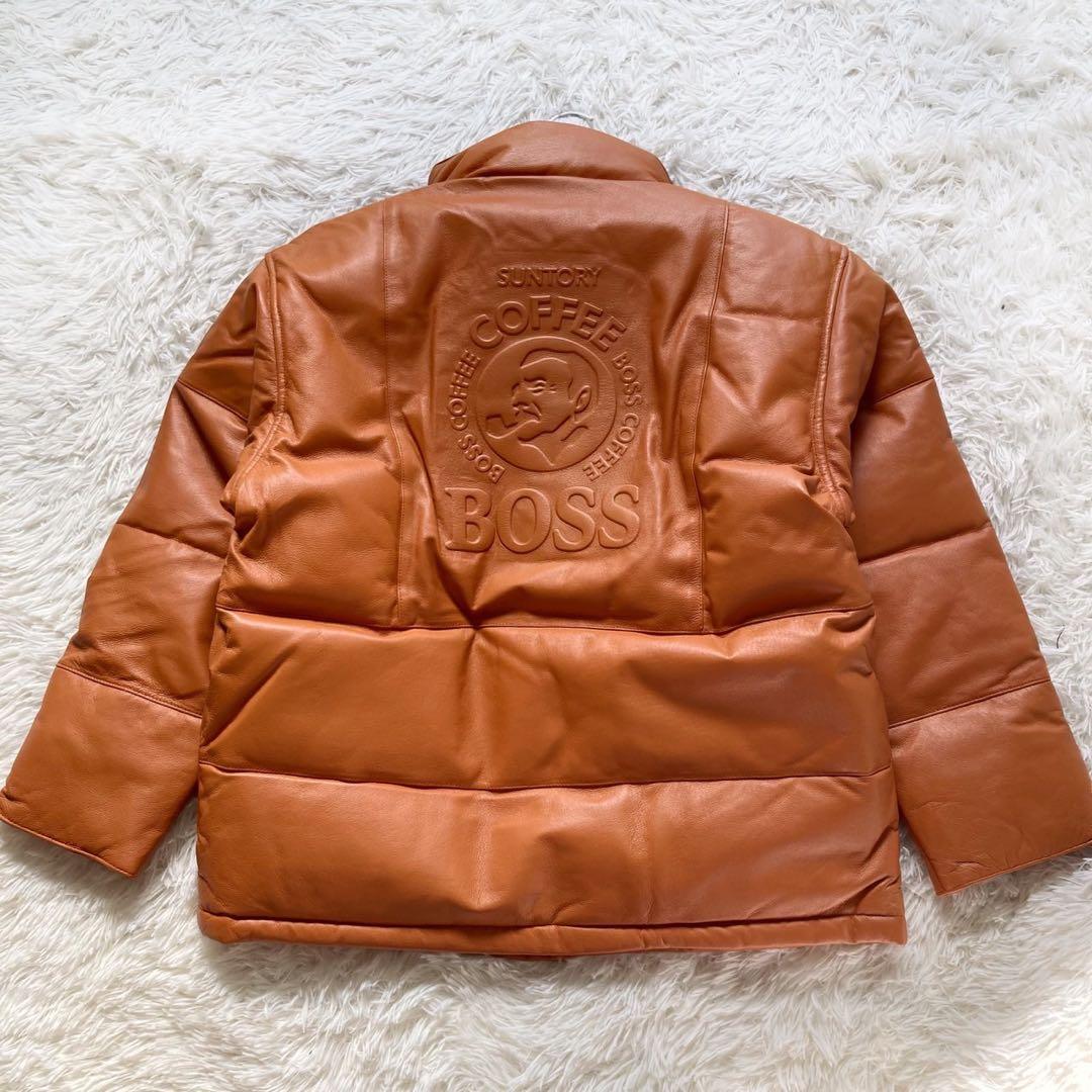 未使用級✨90's BOSS サントリー レザーダウンジャケット M キムタク