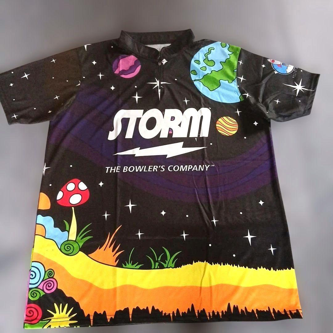 新品✨ボウリングウェア STORM 日本サイズ2XL ブラック 宇宙人 大きめ