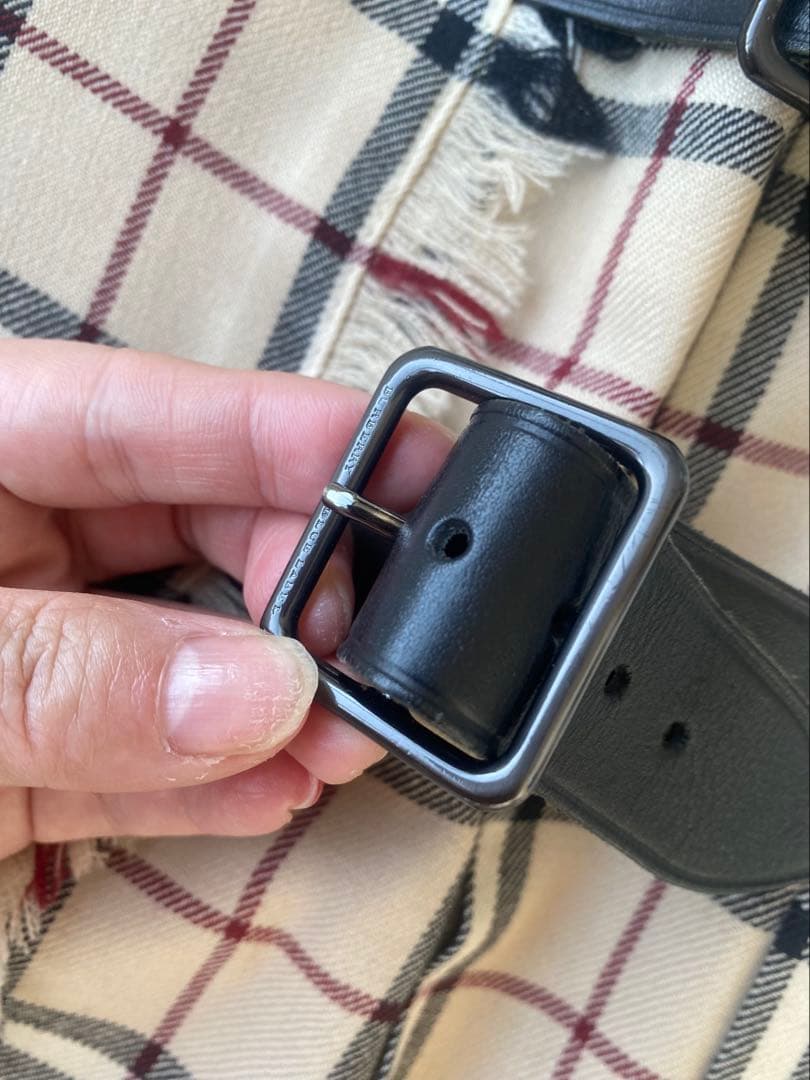 BURBERRY BLUE LABEL巻きスカートノバチェック牛革ベルト 日本製