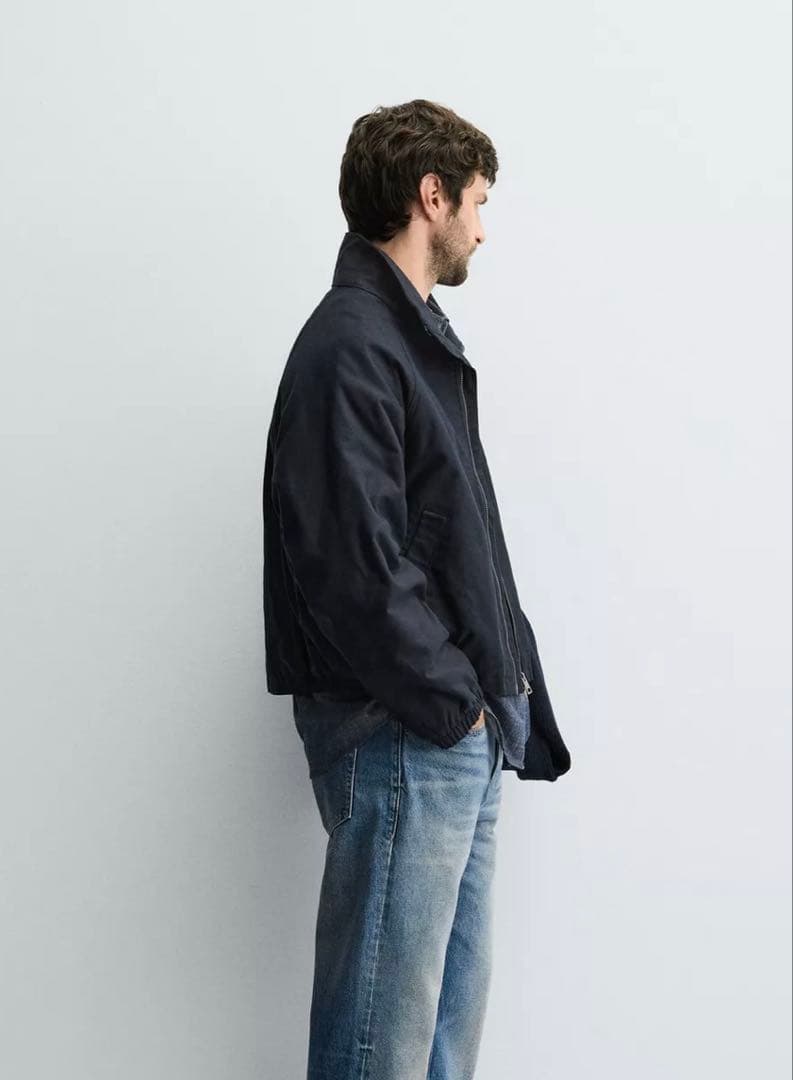 ZARA クロップドフィットパフジャケット ネイビー Sサイズ - メルカリ