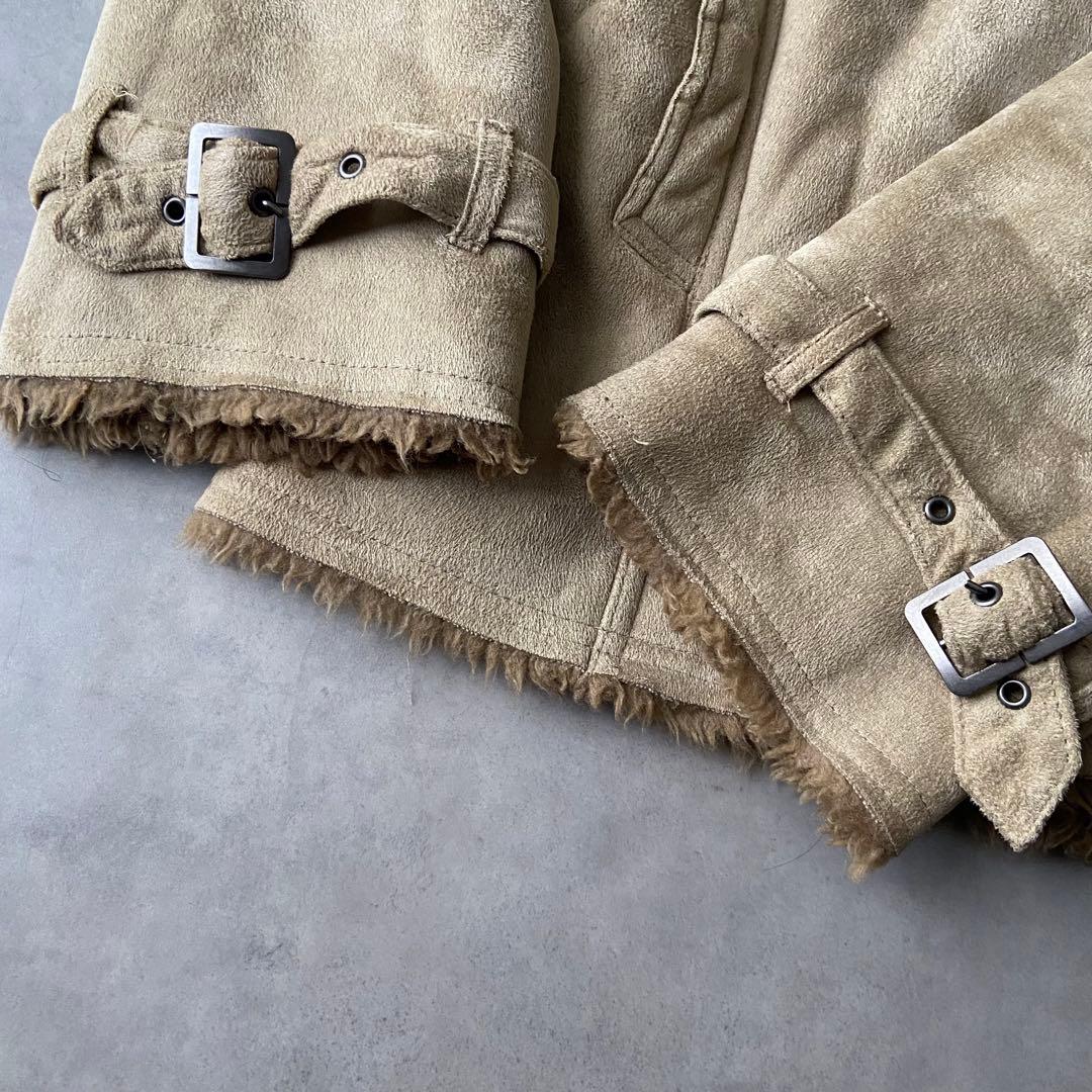 archive grunge fur mouton jacket y2kCD21