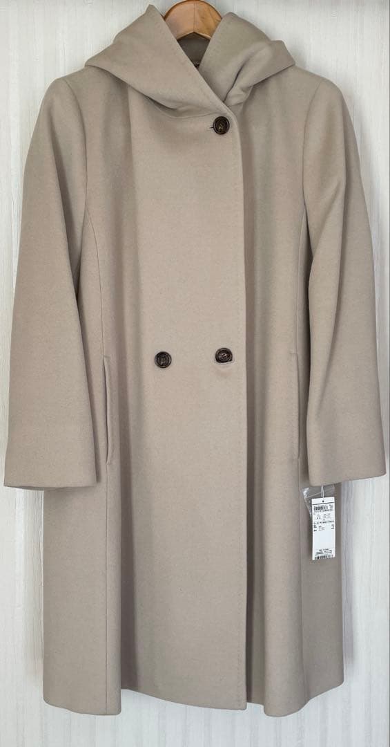 [新品・未使用 大きいサイズ48 ］23区Lフード付きアンゴラ混ウールコート 23区Lフード付きアンゴラ混ウールコート 大きいサイズ48