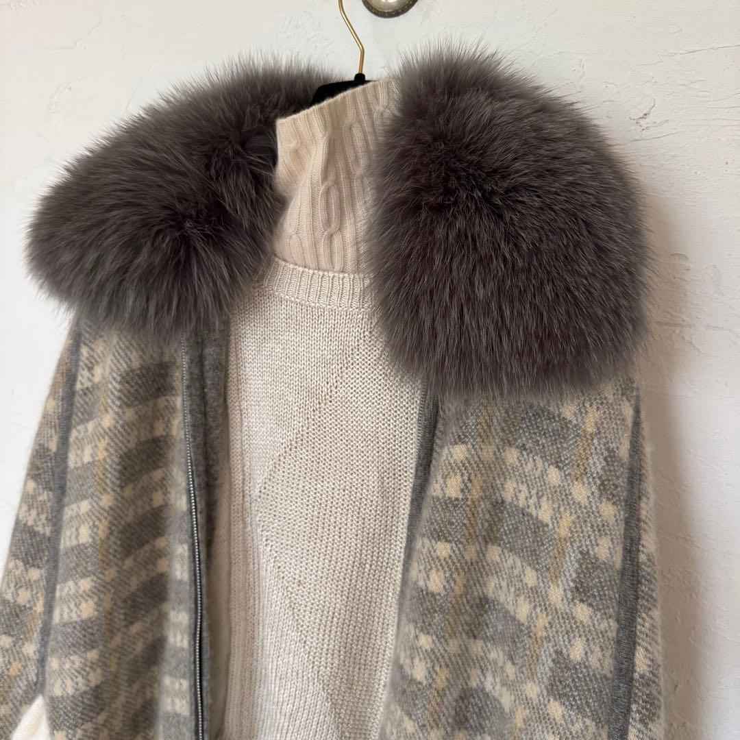 おまとめ☆イタリア製カシミヤ100 ニットケープ & ミンクヤーンジャケット