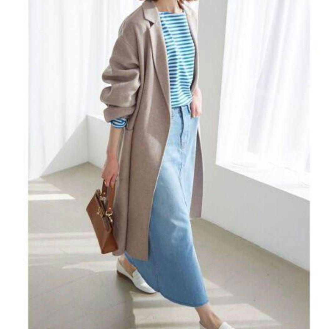 SLOBE IENA ベージュ ロングコート SLOBE IENA - 【美品】SLOBE IENA ベージュ ステンカラーコート ロング