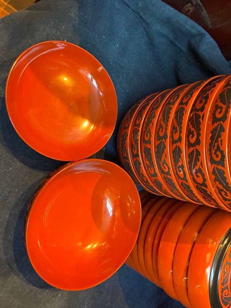 漆器 朱塗 吸物椀 煮物椀 10客 傷無し 木製