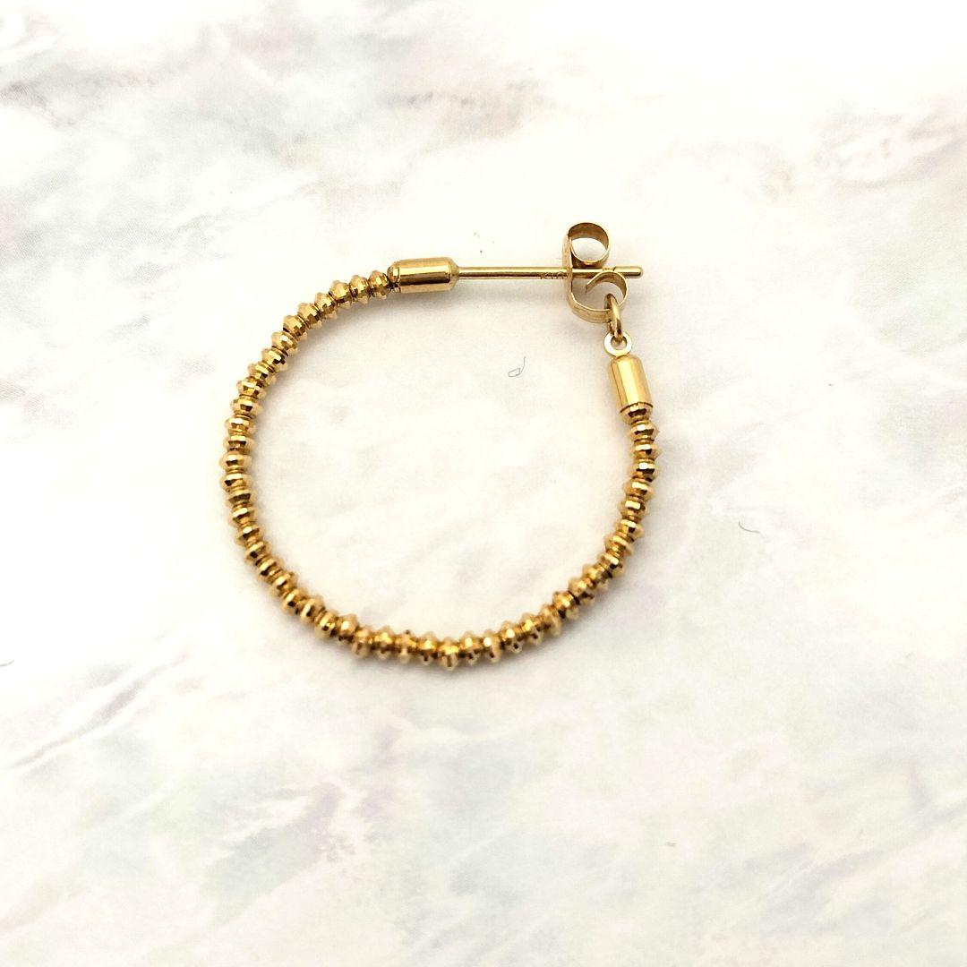 タイムセール♡K18 フー ピアス ワッカ 落ちないキャッチゴー