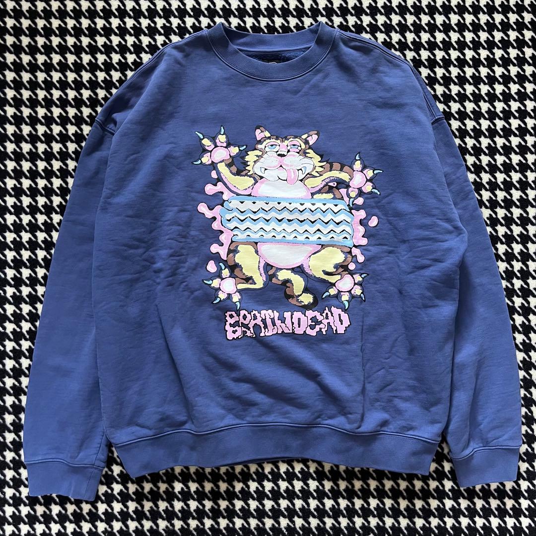 Brain dead クルーネック スウェットシャツ トレーナー ネイビー