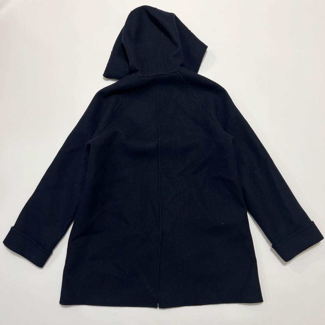 美品✨GALERIE VIE ライトメルトン フーデッドコート カシミヤ混 紺