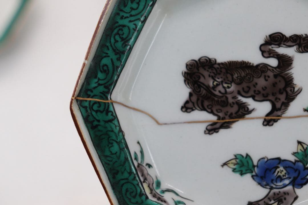 青九谷 牡丹獅子紋角皿4点 江戸 送料込み250511 - メルカリ