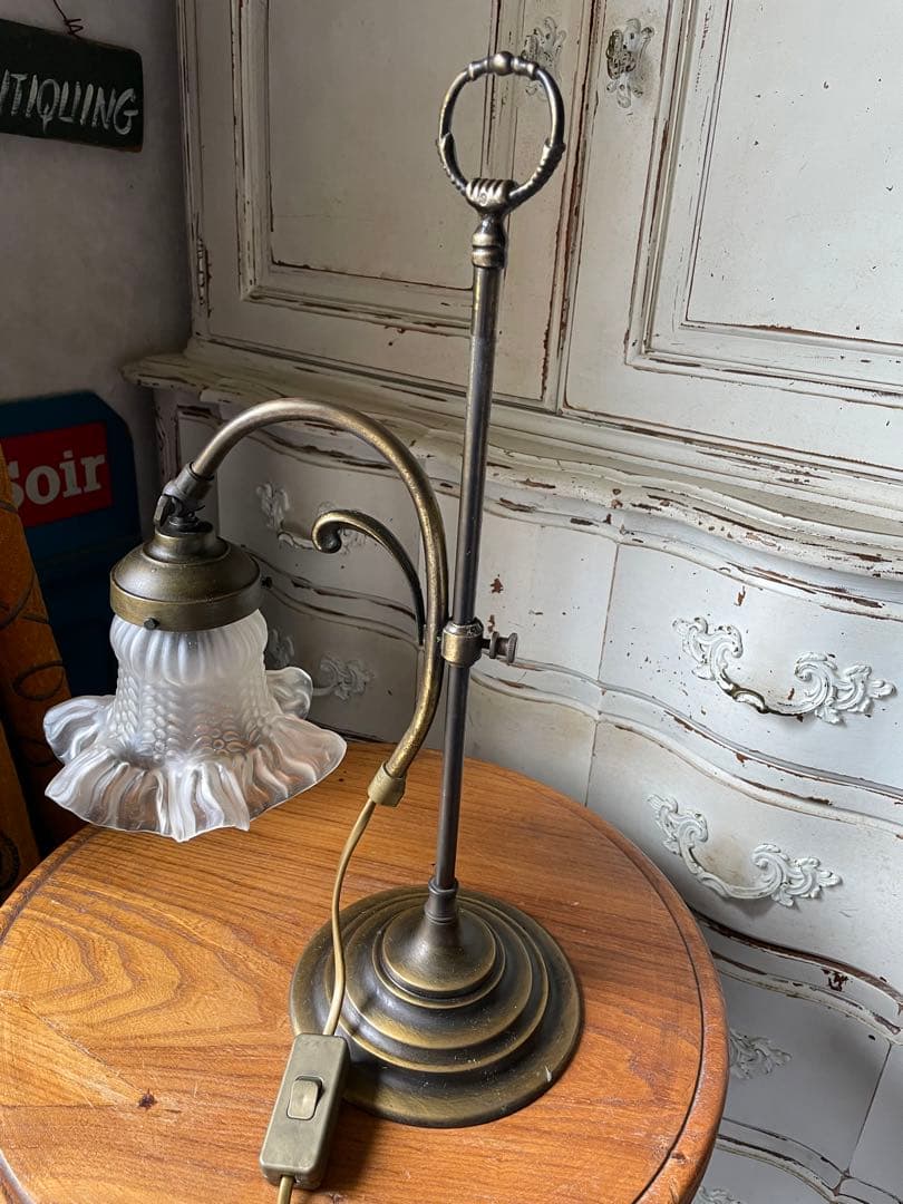フランス アンティーク デスク ランプ B ベッドサイド 真鍮 卓上