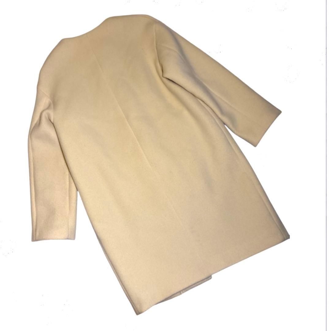 美品✨IENA イエナ ラムウール ノーカラーコート 38 レモンイエロー