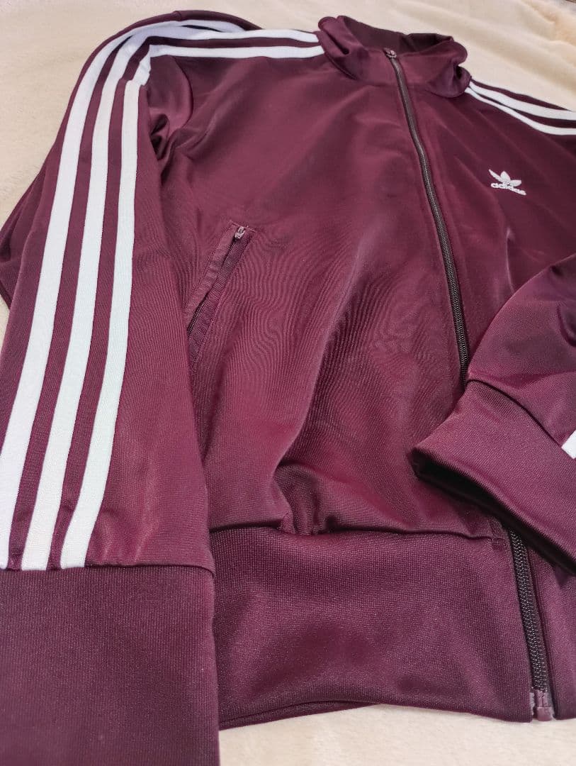 adidas バーガンディ ファイヤーバード ジャージ L