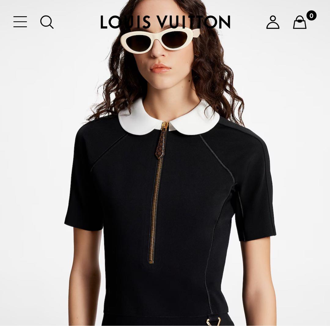 LouisVuittonテクニカルジャージーピーターパンカラードレスワンピース