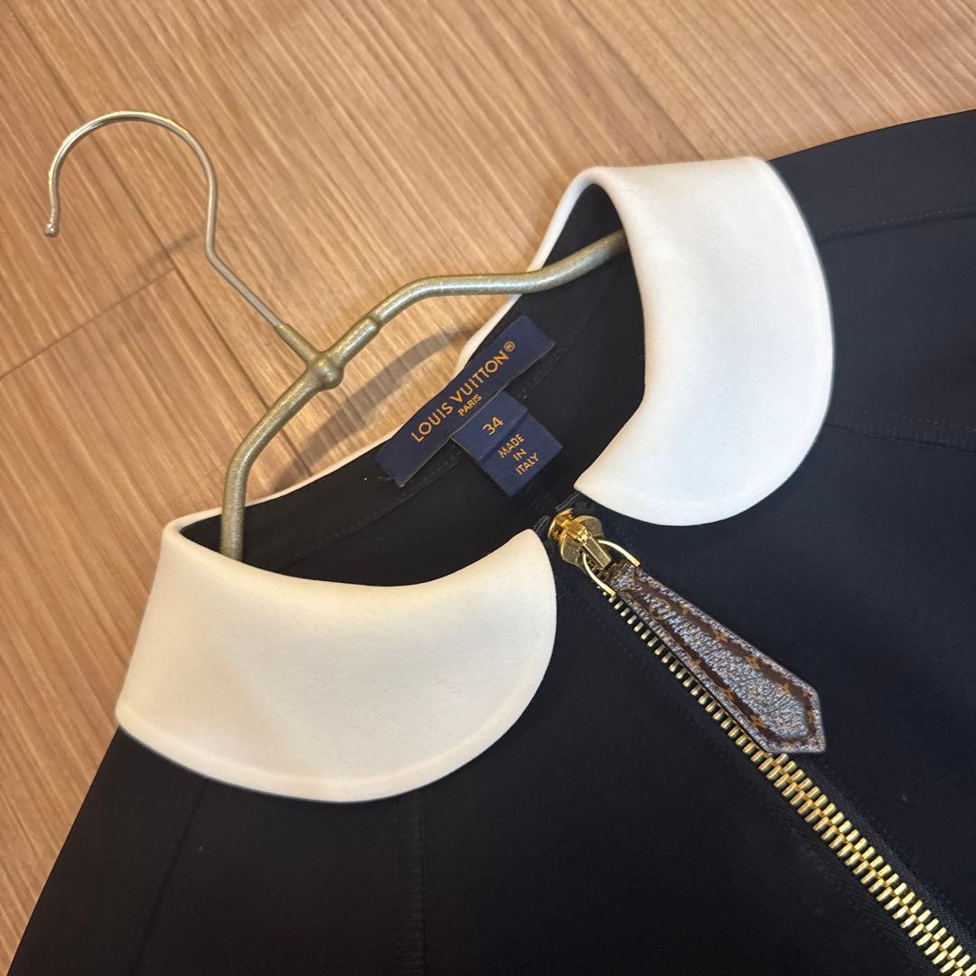 LouisVuittonテクニカルジャージーピーターパンカラードレスワンピース