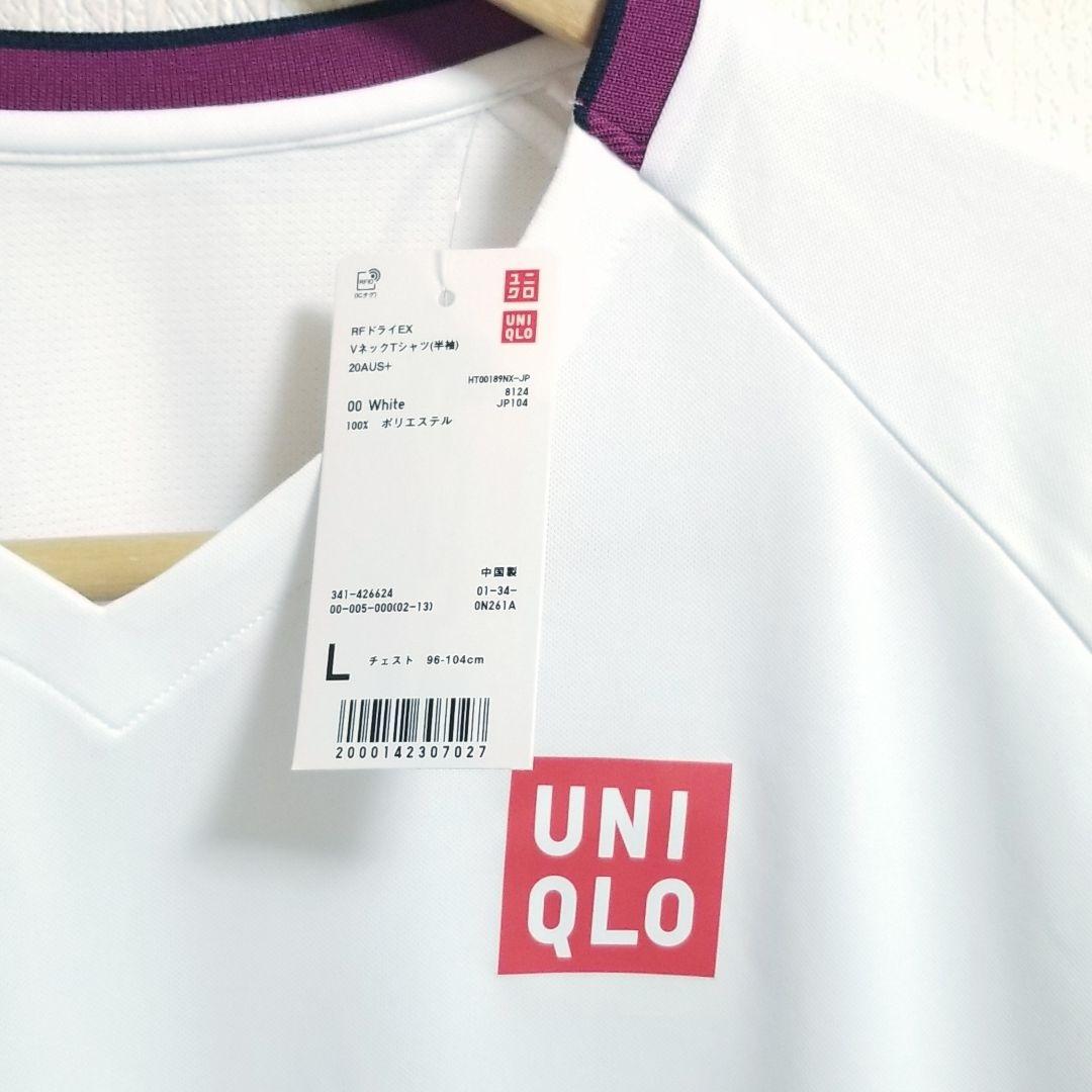 新品未使用】UNIQLO×フェデラー/2020/全豪/ゲームシャツ /L/ ユニクロ