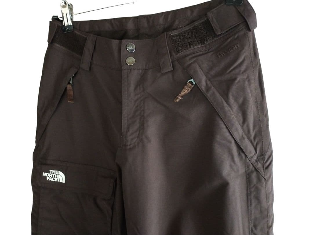 高機能 極美品】US ノースフェイス HYVENT スノーパンツ 茶 XS