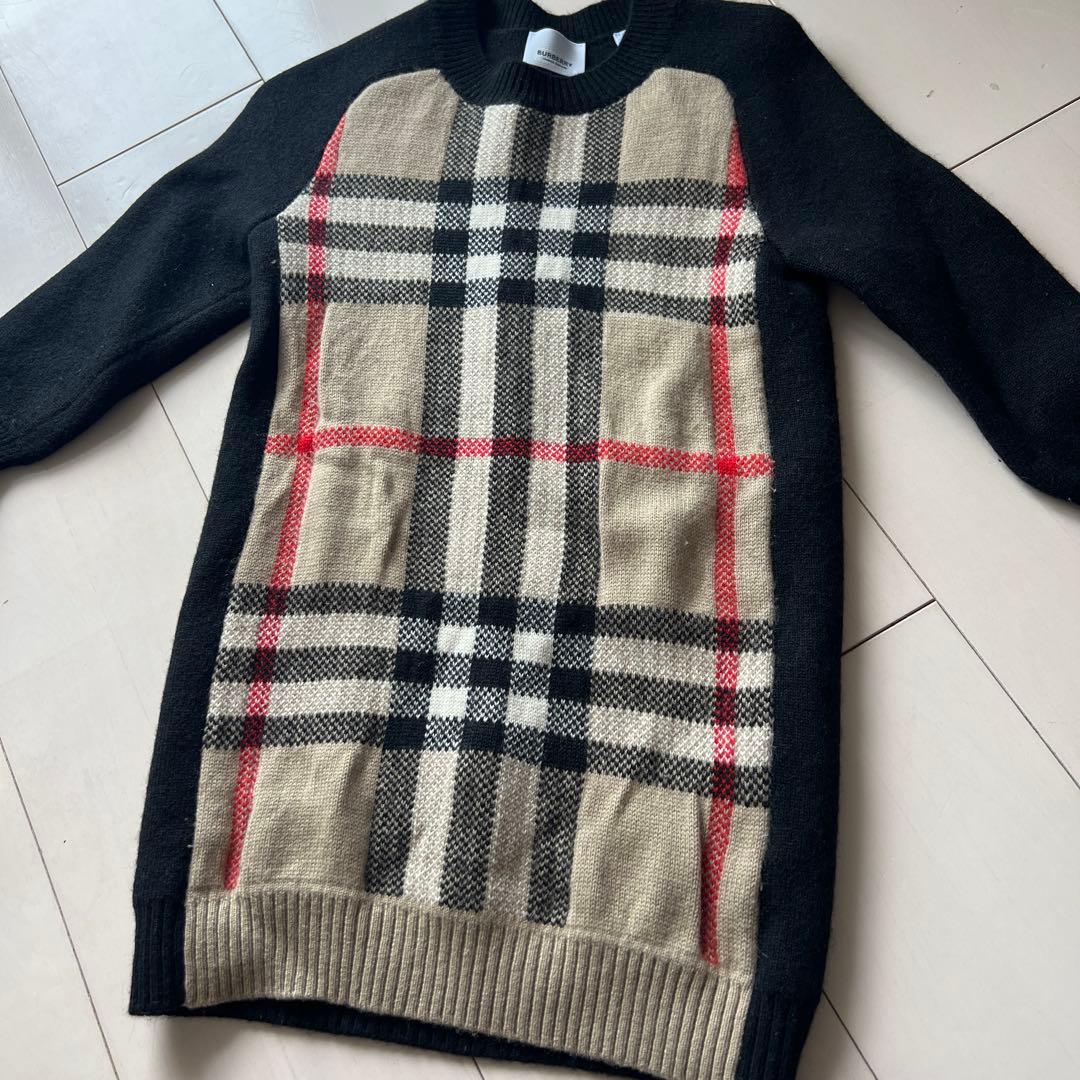 BURBERRY チェック柄長袖ワンピース 6Y 116 現行タグ BURBERRY チェック柄長袖ワンピース 6Y 116 現行タグ BURBERRY キッズ