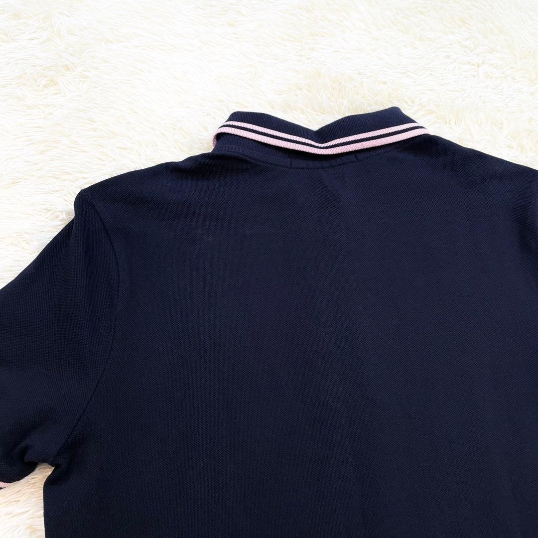 フレッドペリー✨️ピンクラインポロシャツ】 ネイビー 美品 定価15000