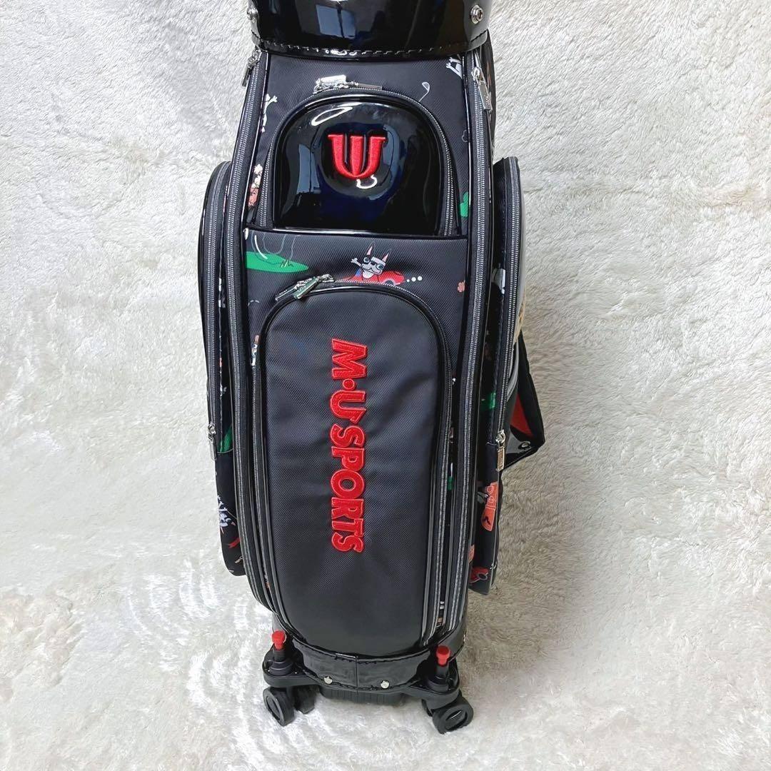 M・U SPORTS 25秋冬新作 総柄キャディバッグ キャスター付き ブラック