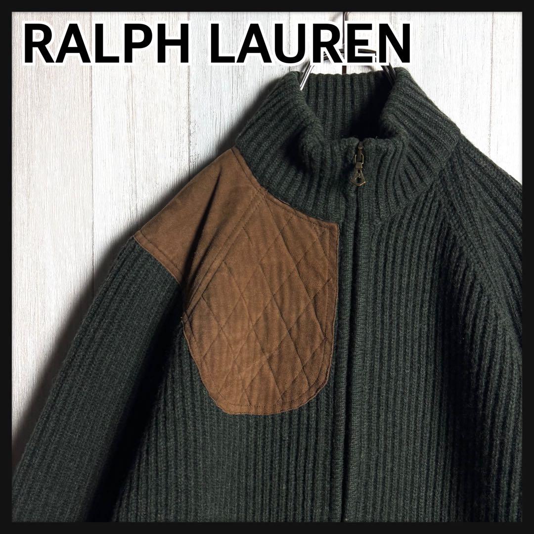 3541【激レア】90s ラルフローレン エルボーパッチ付 ドライバーズニット Polo by Ralph Lauren ドライバーズニット エルボーパッチ - メルカリ
