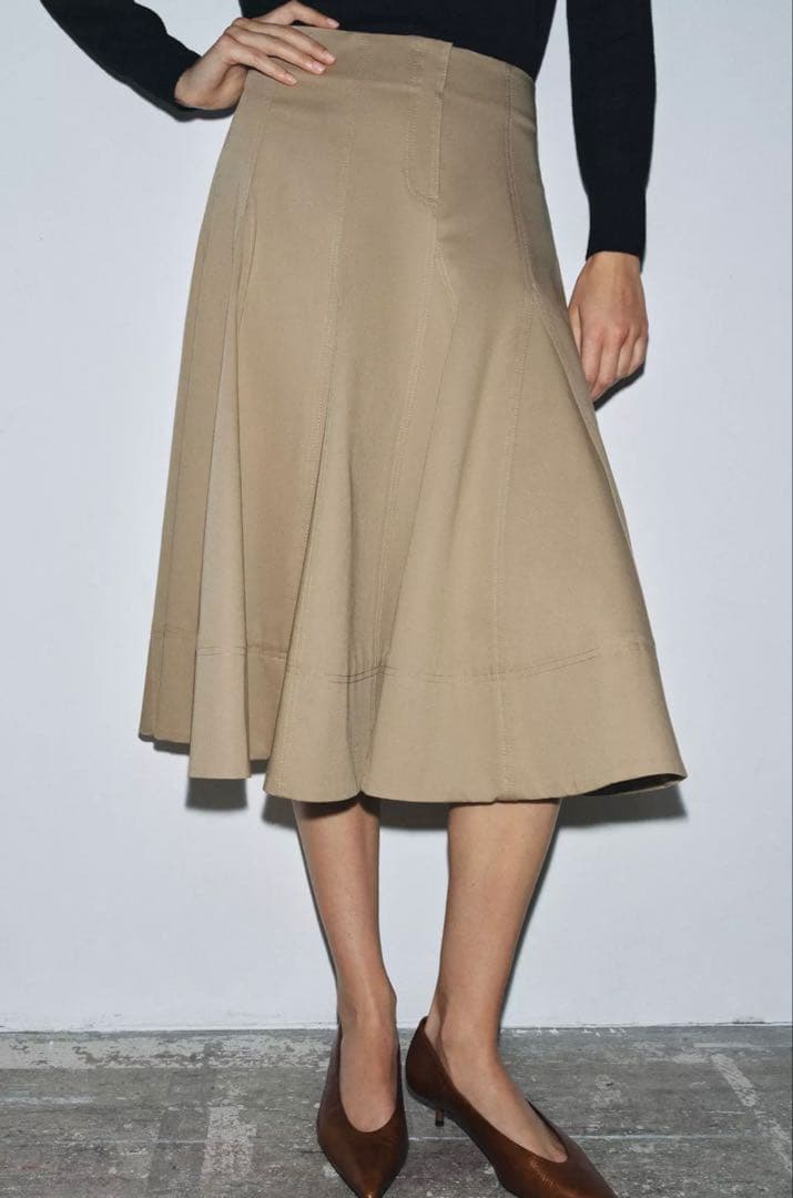 ZARA ZW COLLECTION トレンチコート風ミディ丈スカート - メルカリ