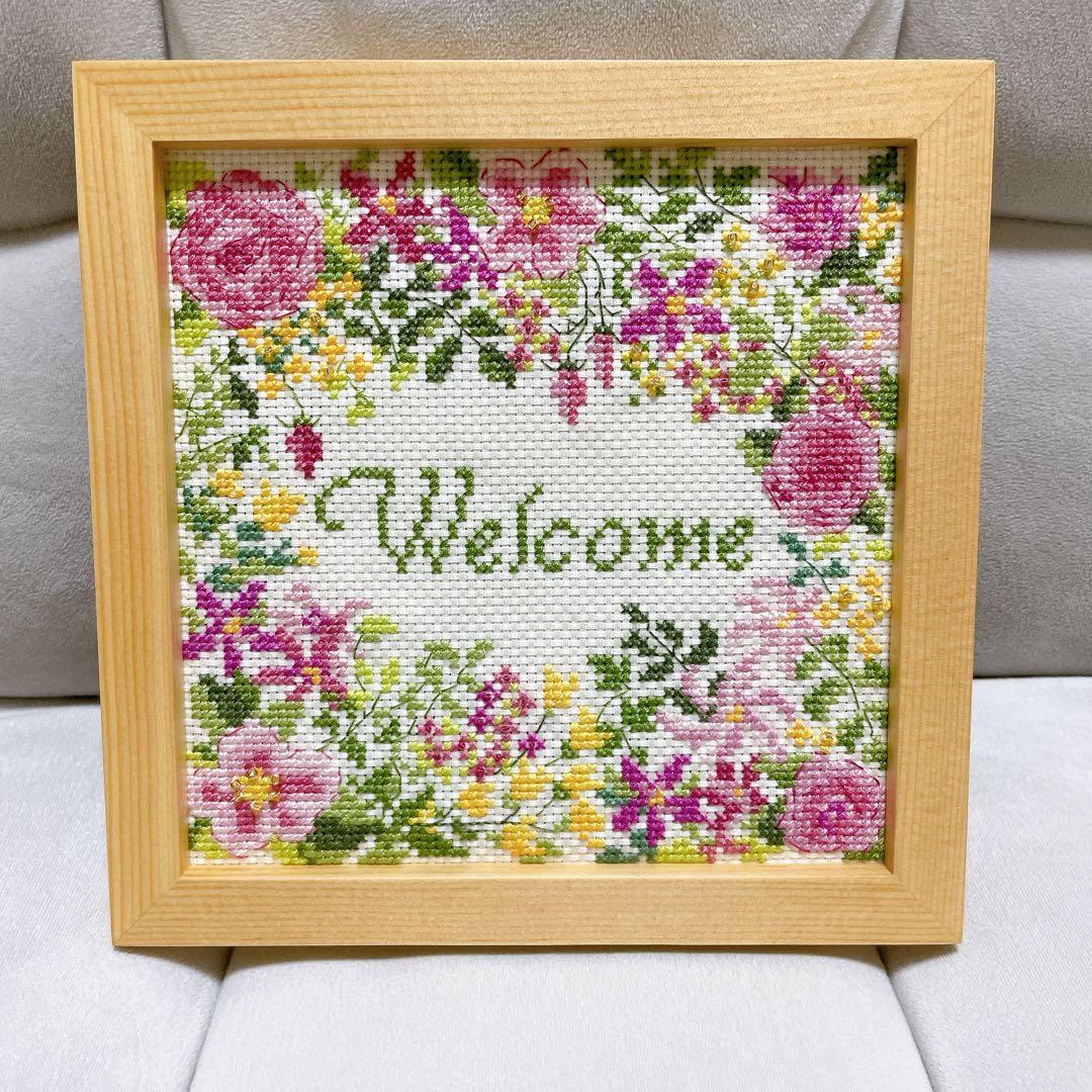 ホビーラホビーレ クロスステッチ welcome 完成品 - メルカリ