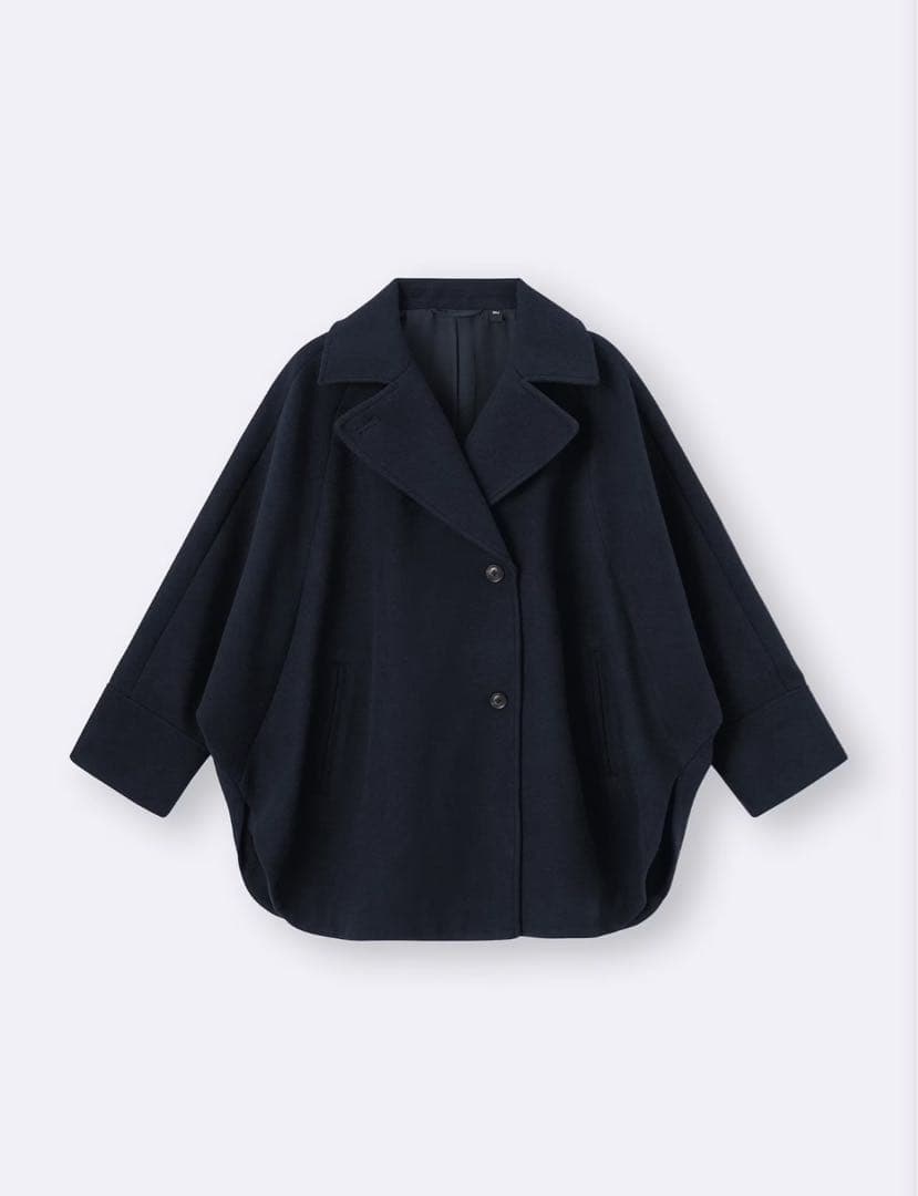 GU コージーメルトンケープコート ネイビー S