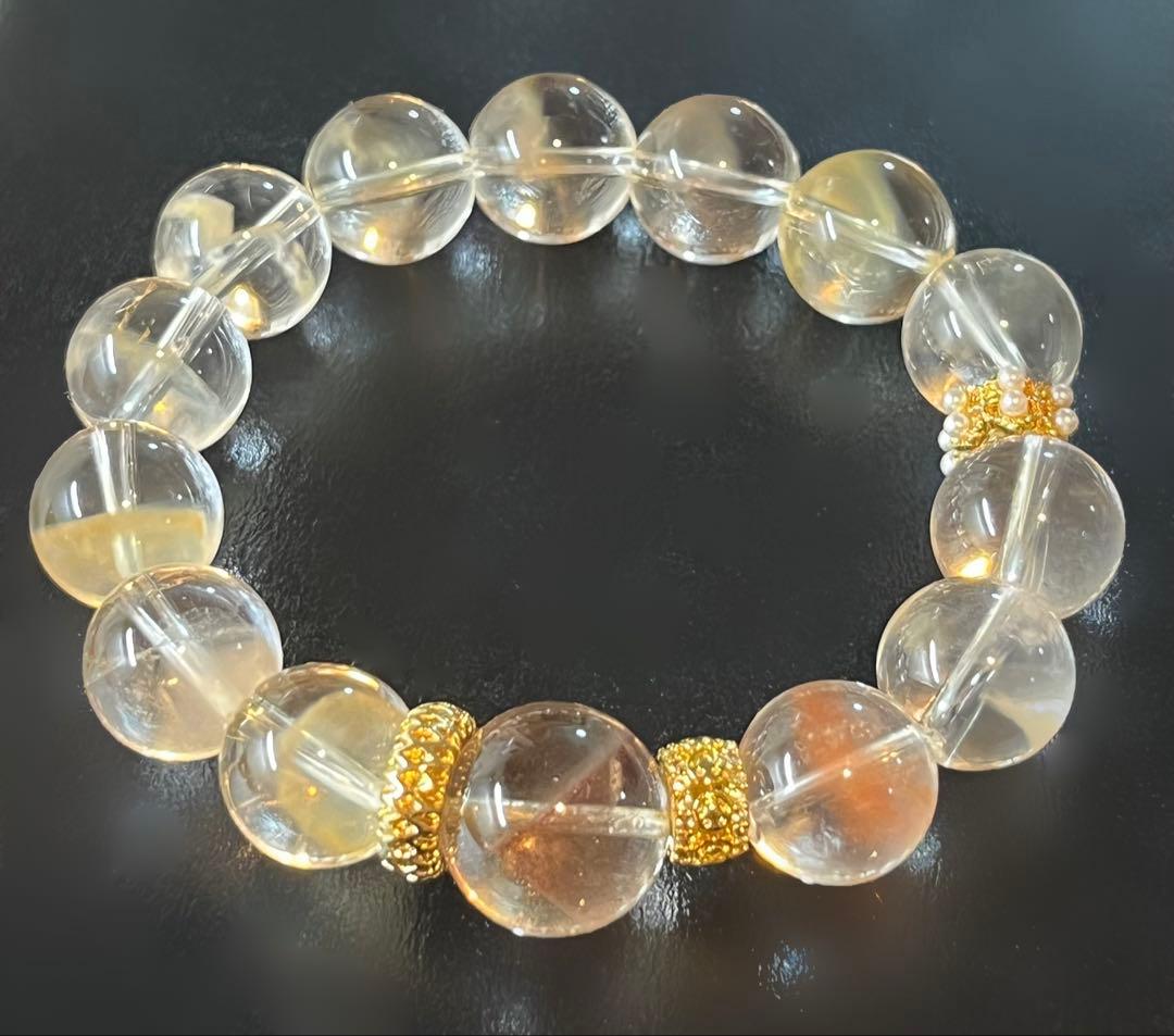 お正月セール　ファントムクォーツブレスレット 3A++]ホワイトスノーファントムクォーツブレスレット（約7.5mm玉