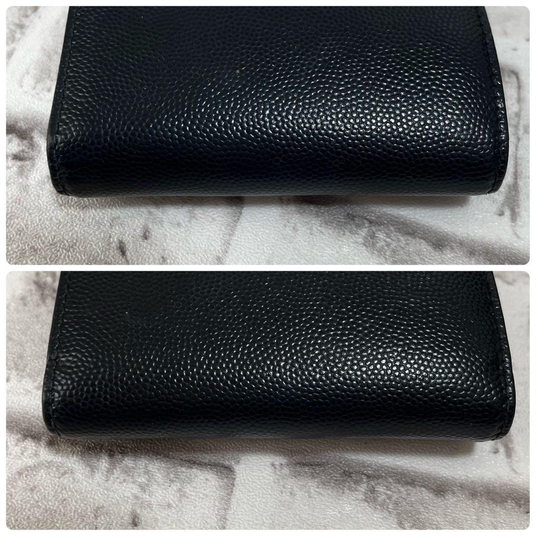 極美品✨サンローラン 6連 キーケース キーリング キャビアスキン YSL