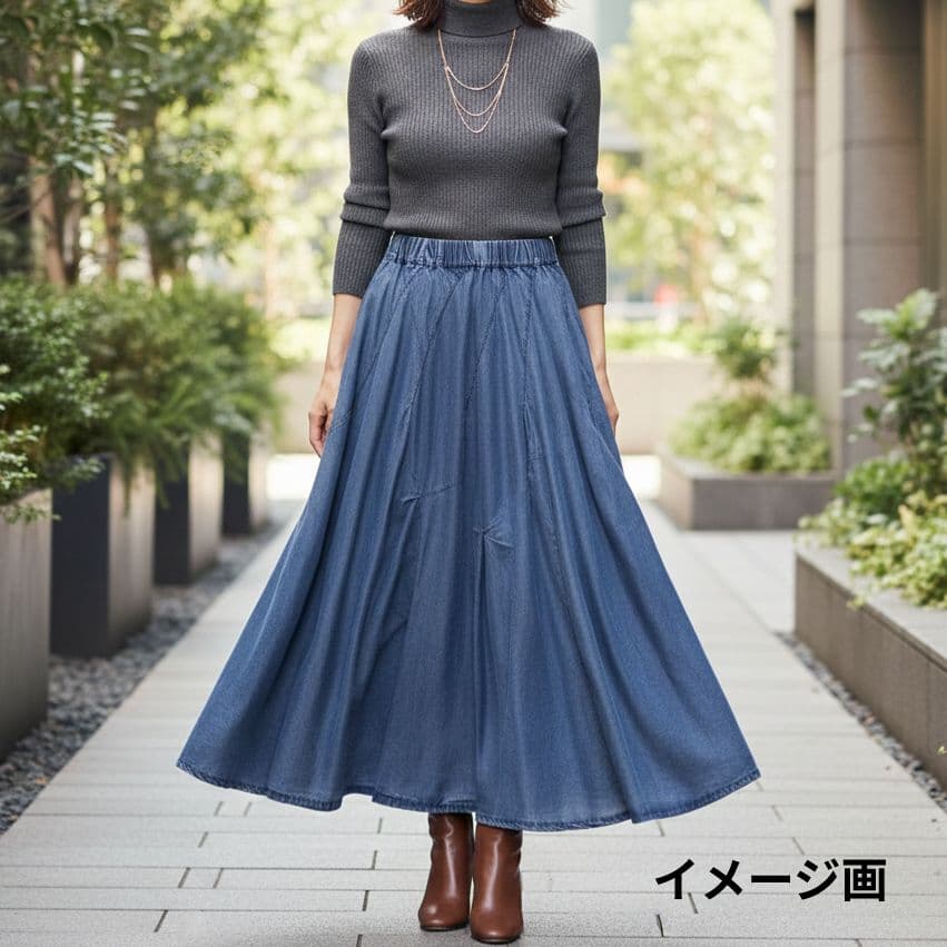 新品タグ付✨ヤマダヤ CLOVE マキシ丈フレアスカート《2》ウエスト総