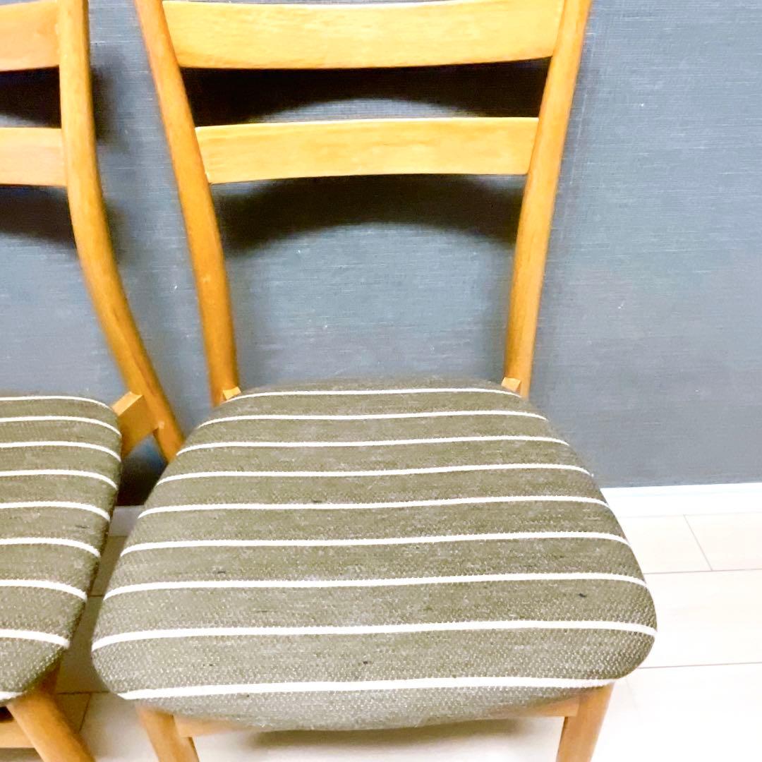 nissin 日進木工 ダイニングチェア ボーダー スタッキング 2脚セット