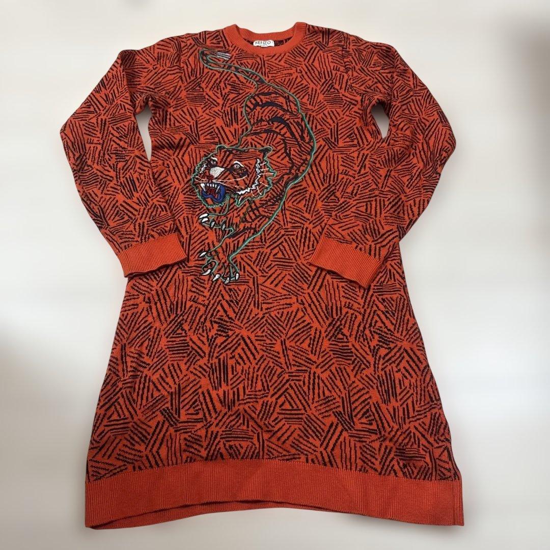 KENZO KIDS オレンジ虎刺繍 ワンピース 16A - メルカリ