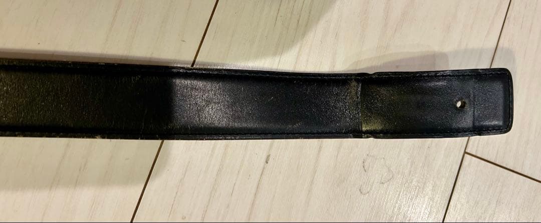 HERMES トゥアレグHバックルベルト シルバー925×黒レザー サイズ90