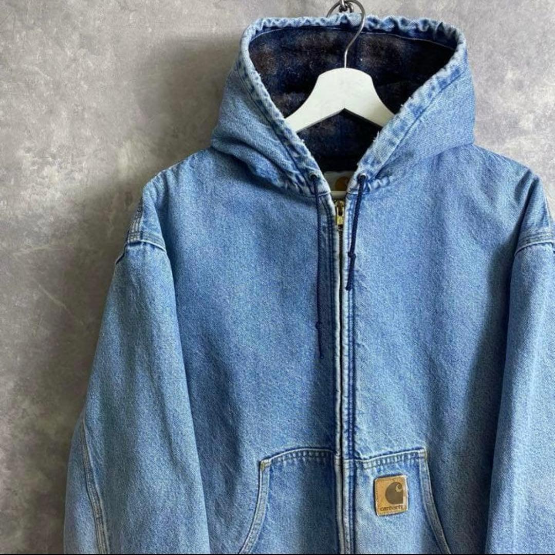 希少 80s carhartt カーハート デニムアクティブジャケット グランジ 80s Carhartt デニムアクティブジャケット ブランケット XL相当 | 古着