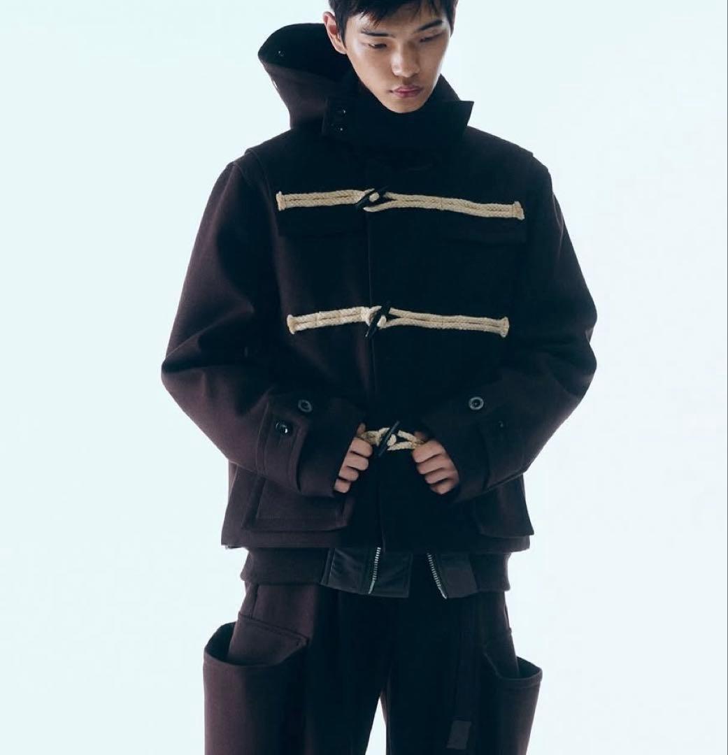 サイズ1 sacai 25AW ダッフル ネイビー メルトンダッフルコート - メルカリ