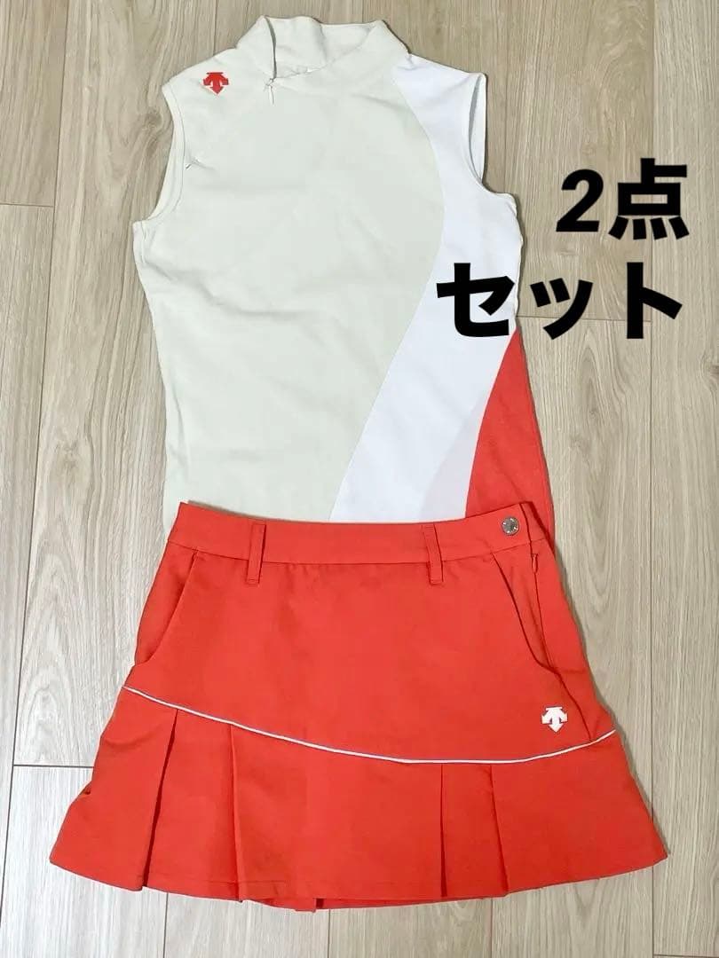 ◾︎デサントゴルフ 上下セット スカート モックネック ノースリーブ S