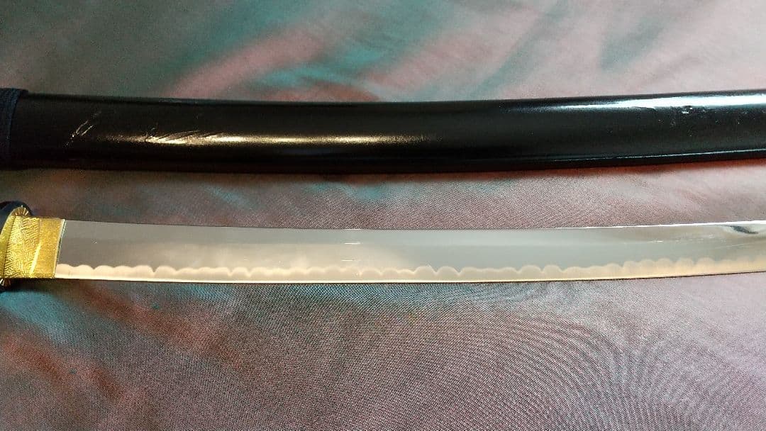 鶴姫一文字風】模造刀 互の目刃紋 喰出し鍔 模擬刀