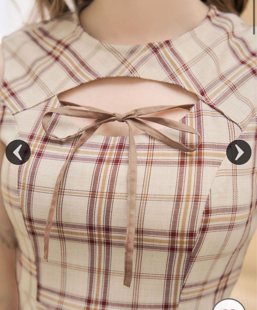 フロントオープンチェックミニワンピ♡XS完売品♡新品未使用♡ミシェル