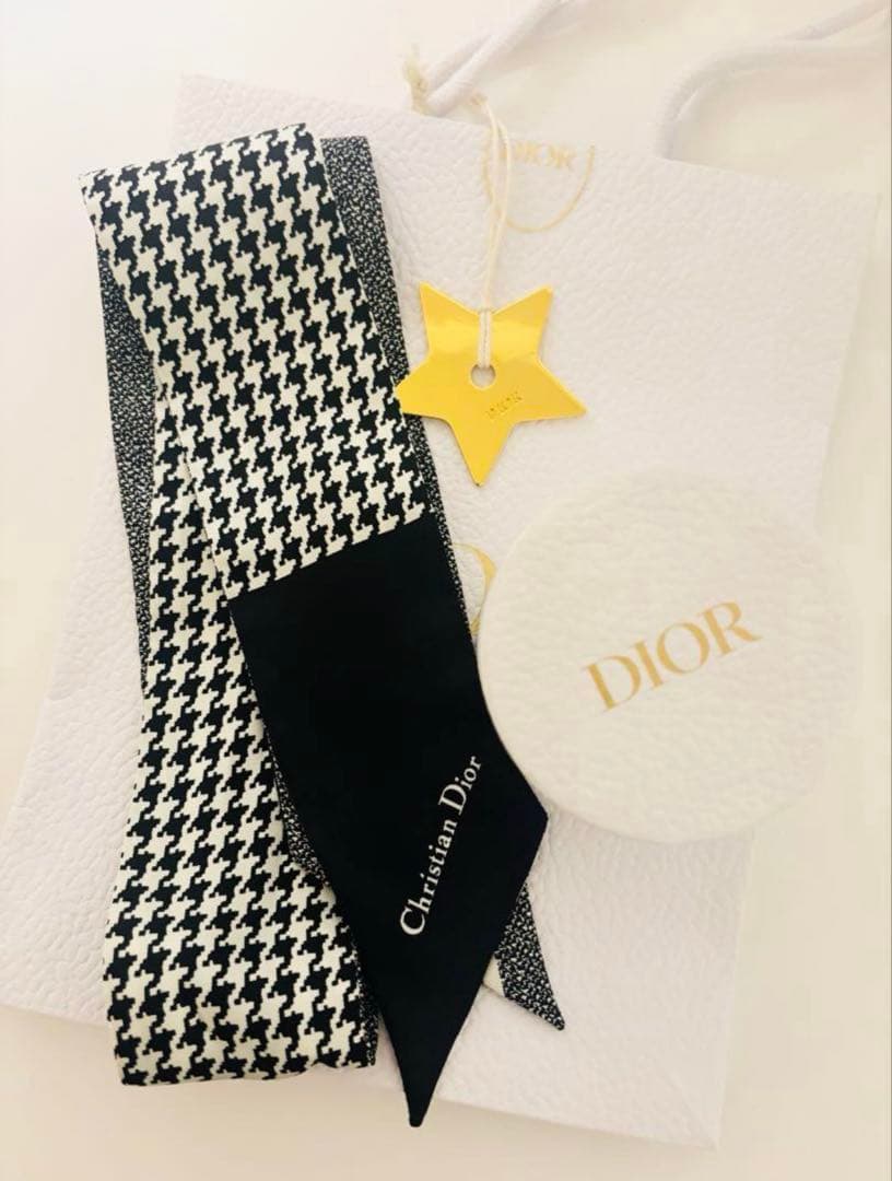 Christian Dior ミッツァ 千鳥 ディオール スカーフ 未使用 ディオール