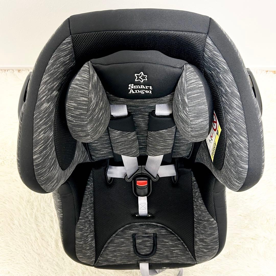 Smart Angel 新生児 シートベルト固定式 チャイルドシート グレー
