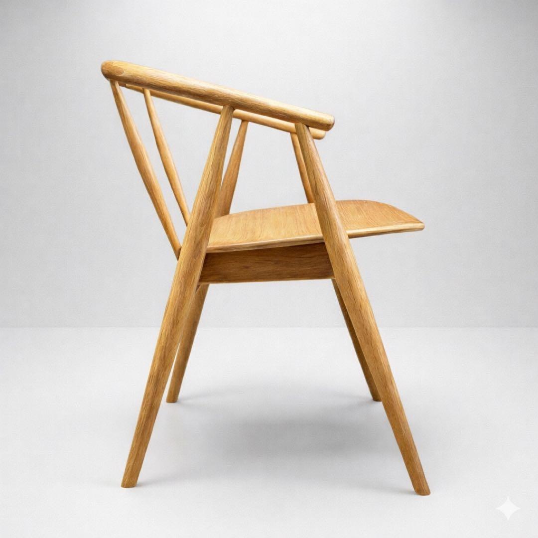 美品】LIVING HOUSE トランク2 チェア オーク無垢材 小林幹也