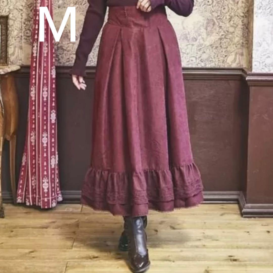 しまむら クラロリ くる実 コラボ スカート ワインレッド 濃赤