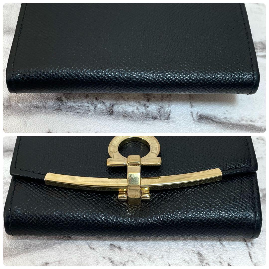 極美品✨フェラガモ 現行 キーケース リング RFIDタグ ガンチーニ 黒 箱付