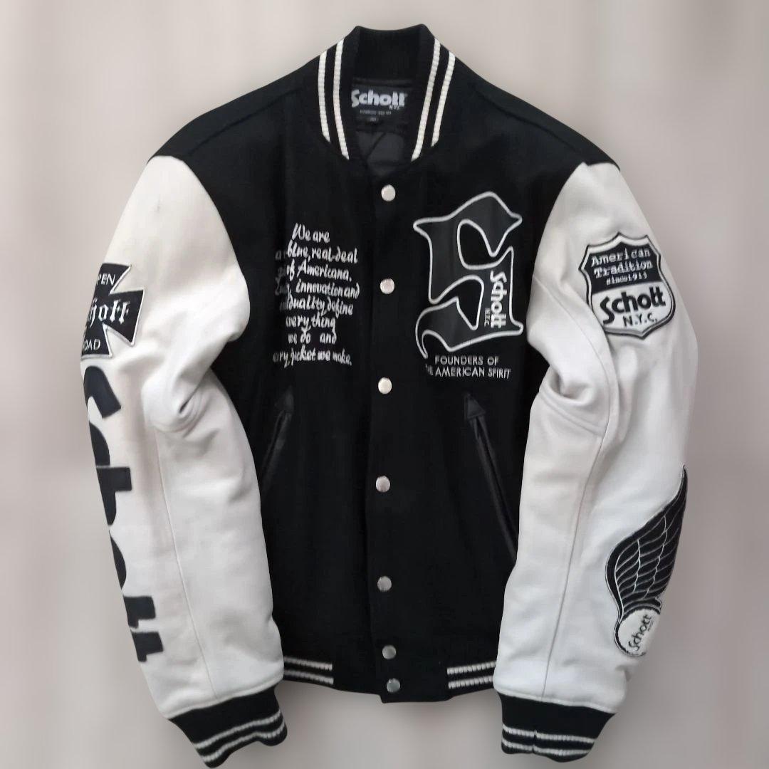 Schott スタジャンタイプ ジャケット サイズ40 Schott/ショット/BEACH CLOTH STADIUM JACKET/ビーチクロス スタジアム