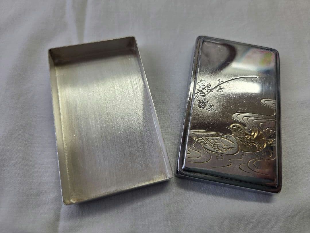 ミキモト 純銀製おしどり彫刻ケース MIKIMOTO