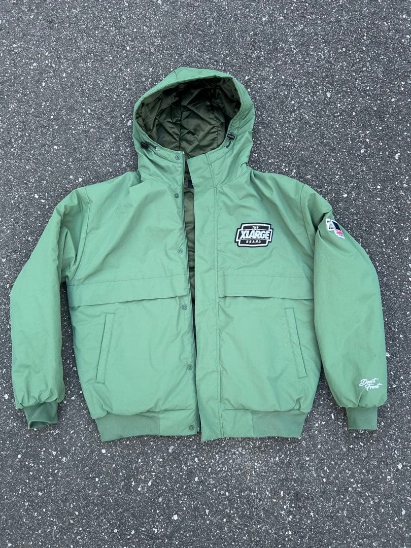 XLARGE オリーブグリーン ダウンジャケット L - メルカリ