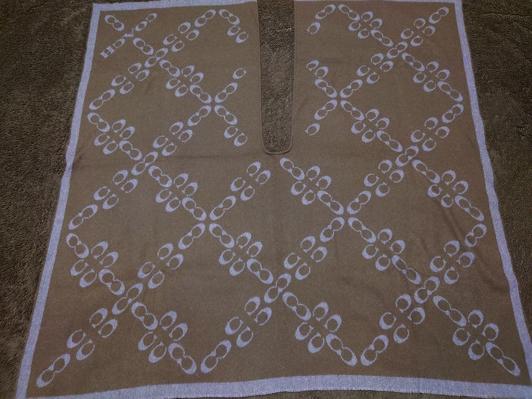 ❤上質美品❤【COACH】 ネイビー ロゴ入り ポンチョ❤素敵なお品❤