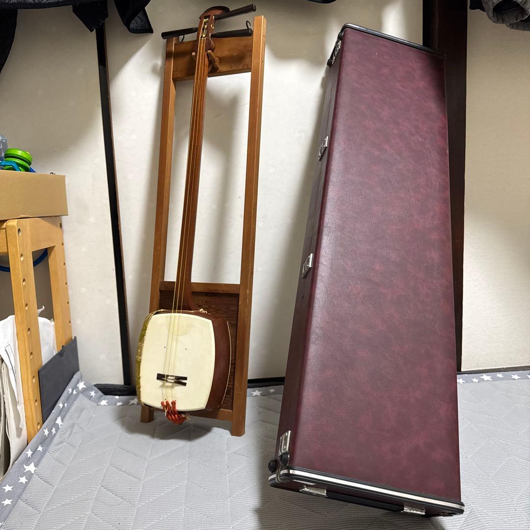 三味線　飾り棚　収納ケース　細棹 三味線ケース 新・超軽量長ケース・超撥水（細棹・中棹三味線用/長唄