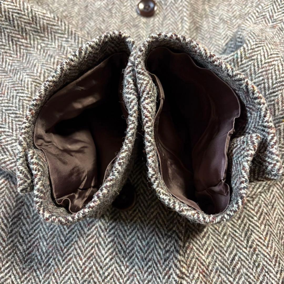 美品】Le Chic✖️ハリスツイード へリンボ ーン ステンカラー Lサイズ